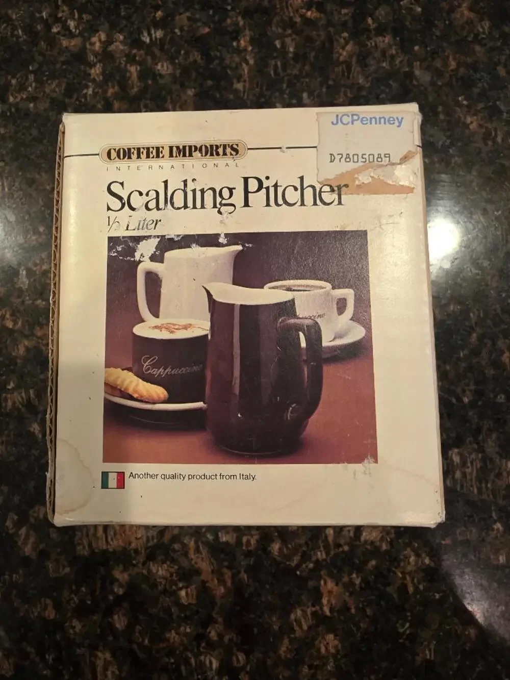 Vintage Coffee Imports International Scalding Pitcher 1/2 Liter Italy Ceramic